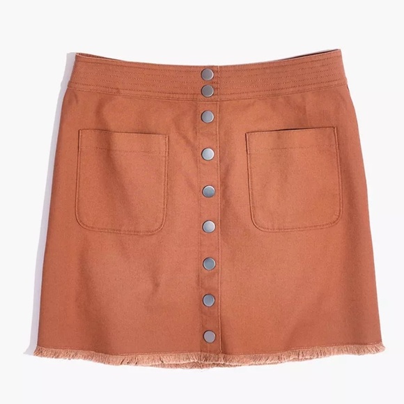 Madewell High-Waist A Line Snap Skirt Brown 00 - Picture 3 of 16